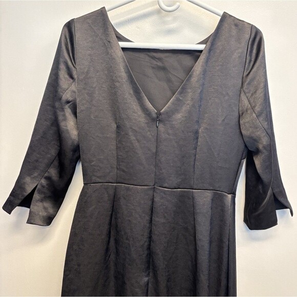 BODEN REBECCA Black SATIN DRESS ASYMMETRICAL Hem Cocktail Classy Formal Retro 4R - Picture 8 of 13